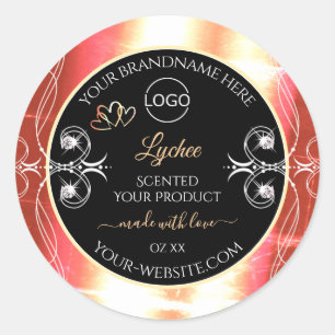 Rose Gold Product Labels Diamonds Black with Logo