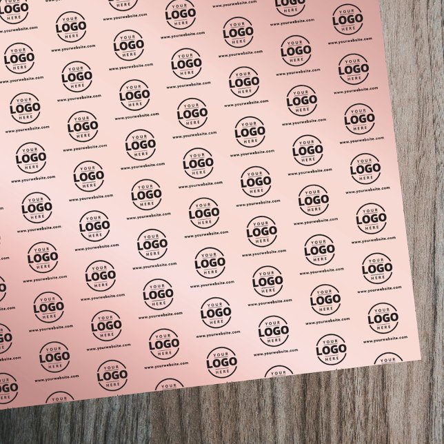 Rose Gold Promotional Business Logo Wrapping Paper Sheet (Creator Uploaded)
