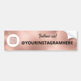 Rose Gold Promotional Instagram Bumper Sticker