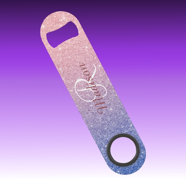Rose Gold Purple Glitter Ombre Monogram Stylish (Creator Uploaded)