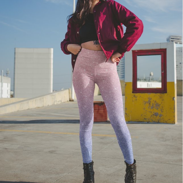 Rose Gold Purple Glitter Ombre Trendy Leggings (Creator Uploaded)