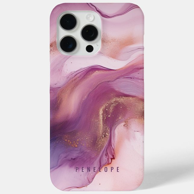 Rose gold purple marble girly  IPhone case  (Back)