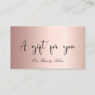 Rose gold qr code business gift certificate card