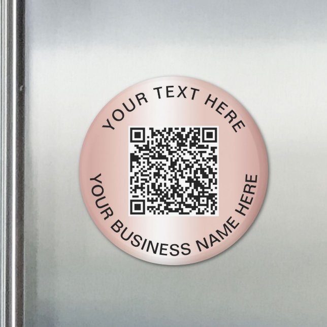 Rose Gold QR Code Business Promo Magnet (Rose Gold QR Code Business Promo Magnet)