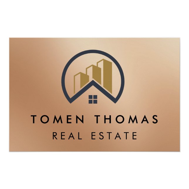 Rose Gold | Red Colour Real Estate Poster (Front)