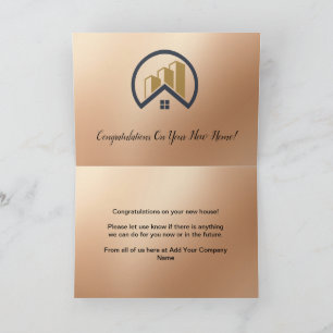 Rose Gold Red Colour Real Estate Thank You Card