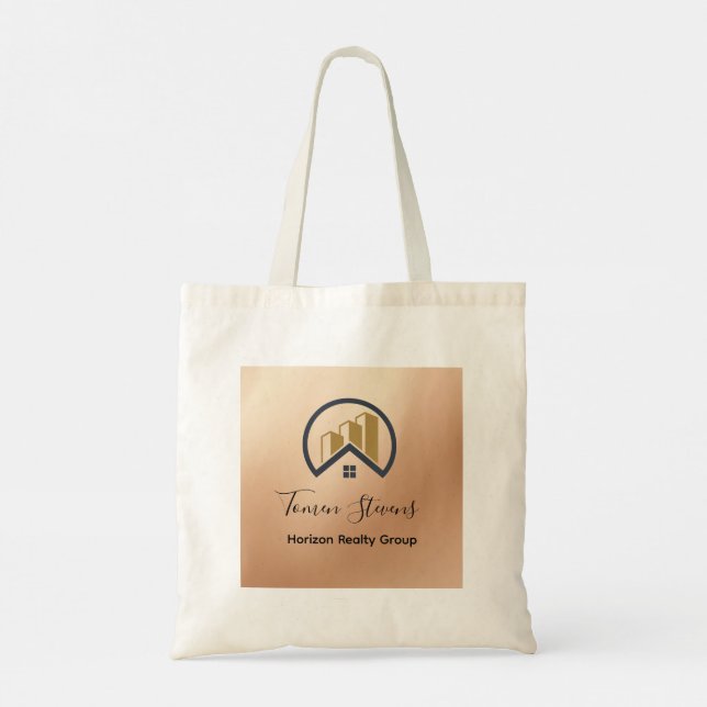  Rose Gold | Red Colour Real Estate Tote Bag (Back)