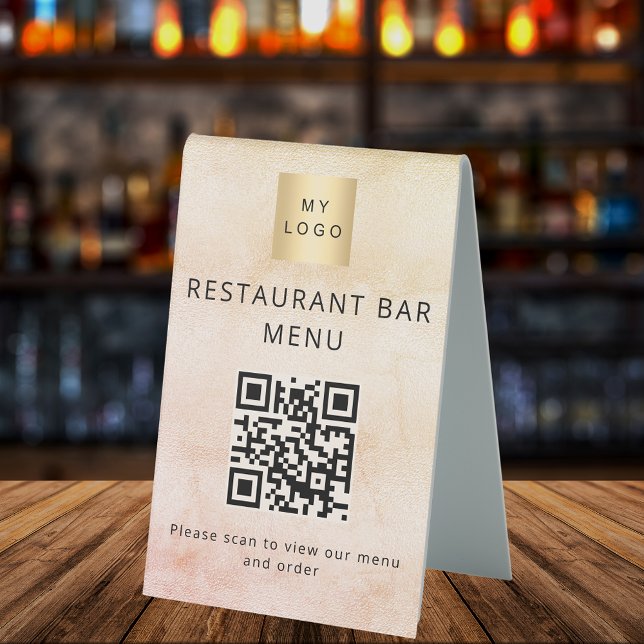 Rose gold restaurant cafe bar scan menu QR code (Creator Uploaded)