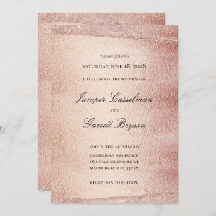 Rose Gold Rhapsody Wedding Elegant Sparkling Gold Invitation