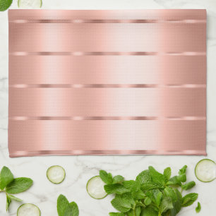 Rose Gold Ribbon Bow Bridal Shower Tea Towel