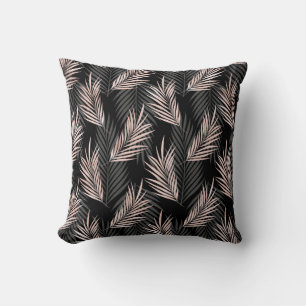 Rose gold safari, palm leaf paper. cushion