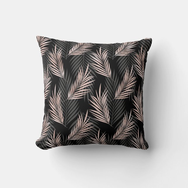 Rose gold safari, palm leaf paper. cushion (Front)