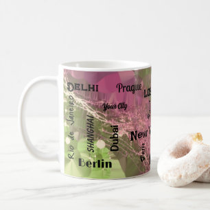 rose gold & sage green marble swirl Mega city Coffee Mug