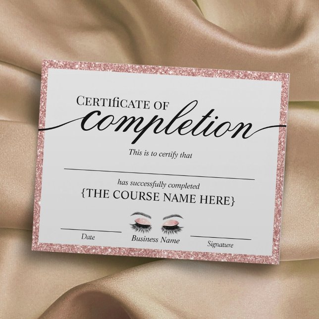 Rose Gold Salon Certificate of Completion Award (Creator Uploaded)