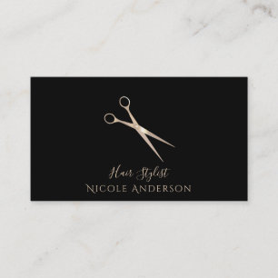 Rose Gold Salon Hair Stylist Scissors Any Colour Business Card