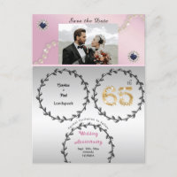 Rose Gold Sapphire 65th Anniversary Save the Date