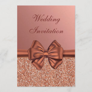 Rose Gold Satin Bow – Wedding Invitation