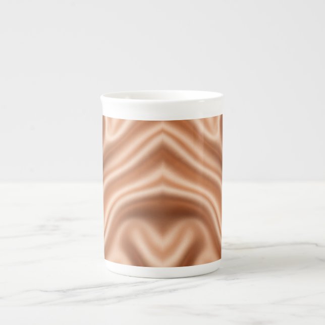 Rose Gold Satin Silk Abstract Luxury Pattern Bone China Mug (Front)