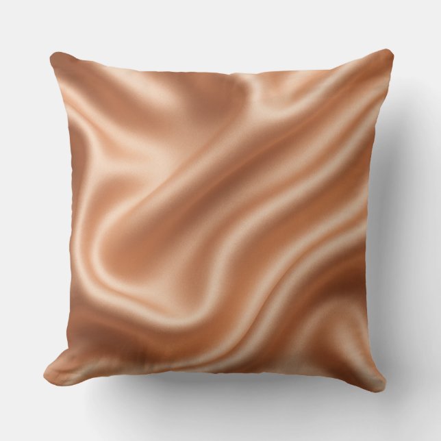 Rose Gold Satin Silk Abstract Luxury Pattern Cushion (Front)