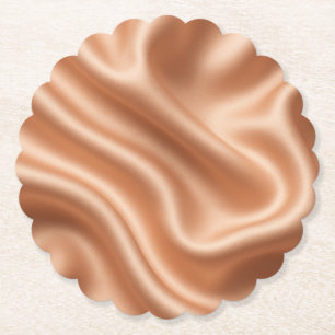 Rose Gold Satin Silk Abstract Luxury Pattern Paper Coaster