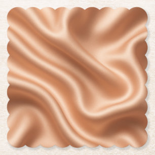 Rose Gold Satin Silk Abstract Luxury Pattern Paper Coaster