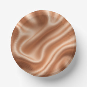 Rose Gold Satin Silk Abstract Luxury Pattern Paper Plate