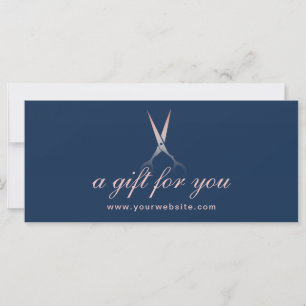 Rose Gold Scissor Navy Blue Hair Gift Certificates