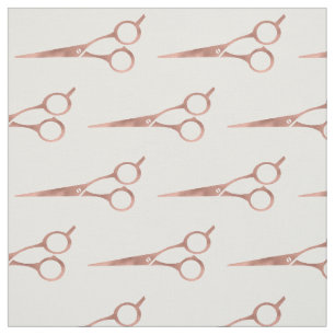 Rose Gold Scissors Hair Stylist Salon Fabric