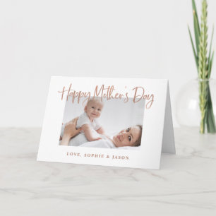 Rose Gold Script Happy Mother's Day Photo Card