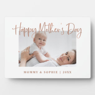 Rose Gold   Script Happy Mother's Day Photo Plaque