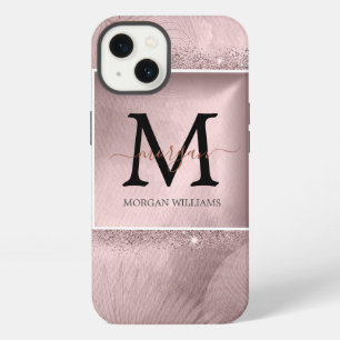 Rose Gold Script Monogram iPhone 13 Case