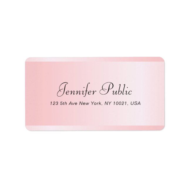 Rose Gold Script Template Elegant Typography Label (Front)