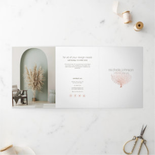 Rose Gold Sea Fan Coral Interior Design Brochure