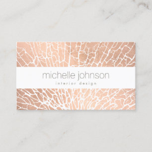 Rose Gold Sea Fan Coral Pattern Business Card