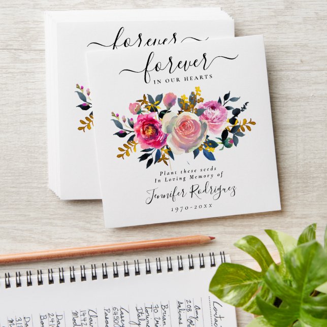 Rose Gold Seed Packet Memorial Funeral Envelope (Stacked)