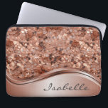Rose Gold Sequin 3D look Personalized  Laptop Sleeve<br><div class="desc">This design may be personalized in the area provided by changing the photo and/or text. Or it can be customized by clicking Personalize this Template and then choosing the click to customize further option and delete or change the color of the background, add text, change the text color or style,...</div>