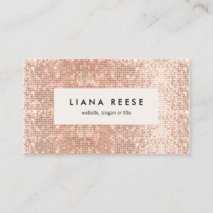 Rose Gold Sequin Beauty Salon Business Card