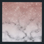 Rose Gold Sequin Glitter White Marble Ombre Faux Canvas Print<br><div class="desc">Faux Rose Gold Sequin Glitter White Marble Ombre</div>