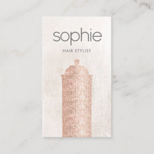 Rose Gold Sequin Hair Stylist Spray Can Salon Business Card