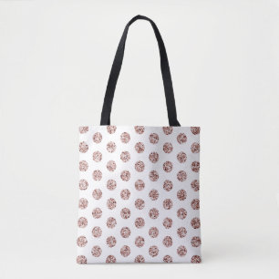 Rose Gold Sequin Random Dot Pattern Glitter Art Tote Bag