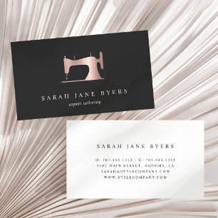 Rose Gold Sewing Machine   Seamstress Tailor Business Card