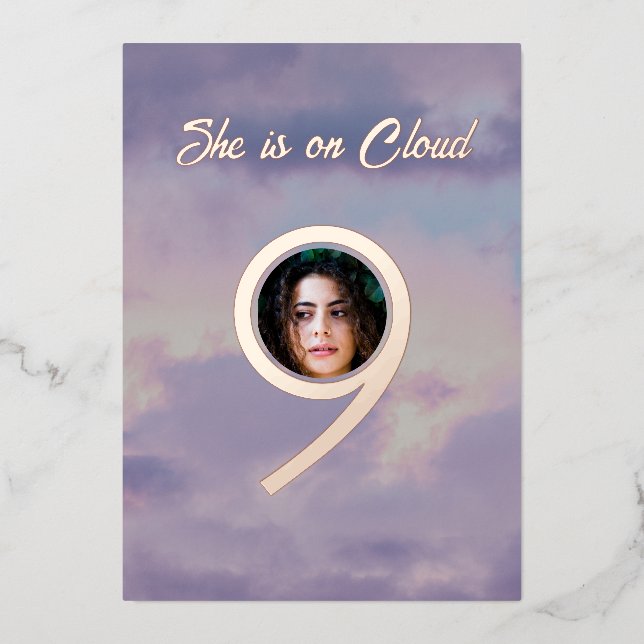 rose gold she is on cloud 9 photo bridal shower (Front)