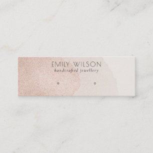 Rose Gold Shiny Brush Stokes Stud Earring Display Mini Business Card