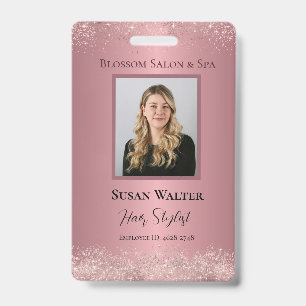 Rose Gold Signature Elegance Employee IDs ID Badge