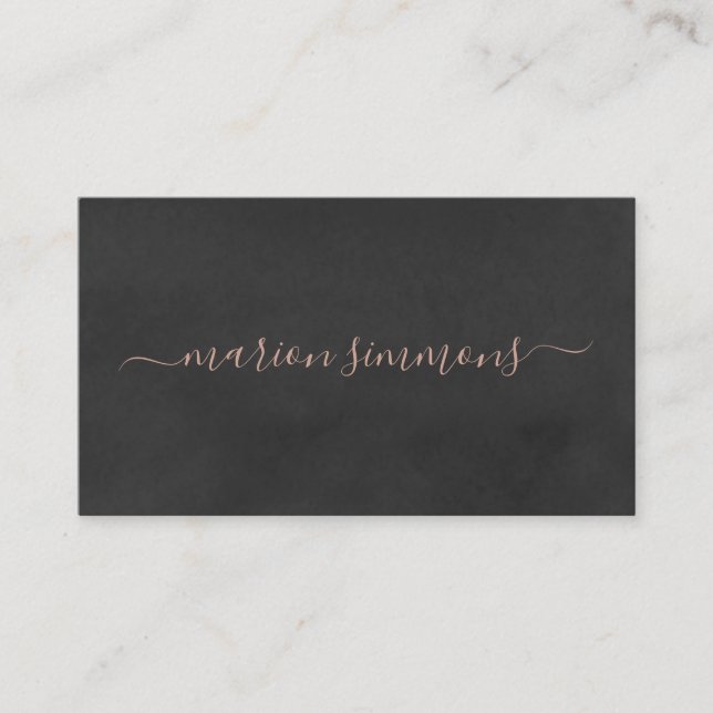 Rose Gold Signature Elegant Business Card (Front)