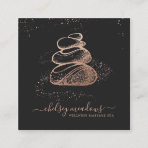 Rose Gold Signature Spa Logo Square Business Card