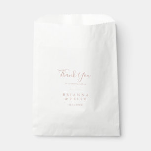 Rose Gold Simple Minimalist Thank You Wedding Favour Bag