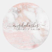 Rose Gold Simple Style Marble Feminine Signature
