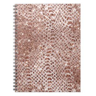 Rose Gold Snake Glitter Glam Notebook