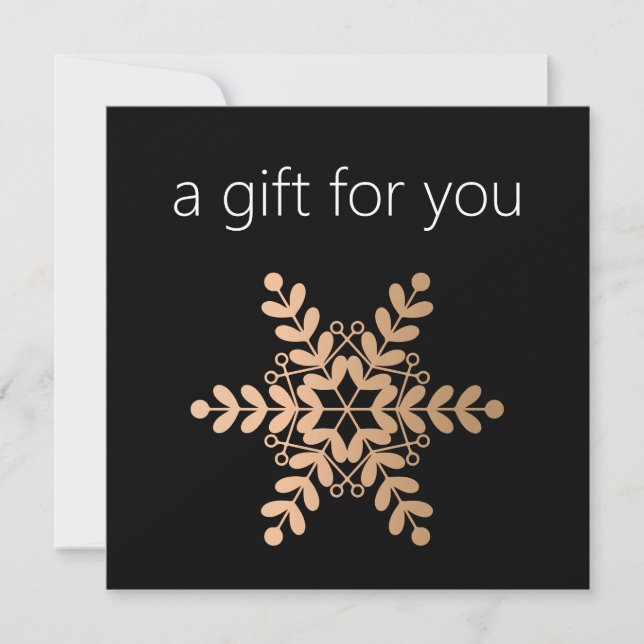 Rose Gold Snowflake Holiday Gift Certificate (Front)